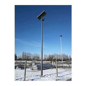 OYA 2, mât autonome solaire en acier thermolaqué, hauteur 8m, 2 luminaires|Petitjean-PTJ197014