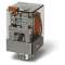 Relais industriel octal 2RT 10A 230V AC, bouton test et indicateur mécanique