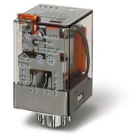 Relais industriel octal 2RT 10A 230V AC, bouton test et indicateur mécanique|Finder-FID601282300040
