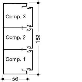 Goulotte appareillable queraz enclipsage direct h162xp56mm L200mm RAL 9016 Pure|Hager-HAGGBD5016109016