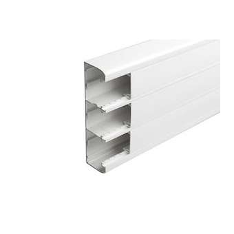 Goulotte 3 compartiments à clippage direct 50x180mm Mosaic longueur 2m - blanc|Legrand-LEG075606