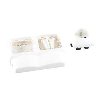 Prise 2P+T + emplacement vide saillie Keva-Pour moulure Keva hauteur 12mm-Blanc|Planet wattohm-PLW11932