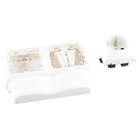 Prise 2P+T + emplacement vide saillie Keva-Pour moulure Keva hauteur 12mm-Blanc|Planet wattohm-PLW11932