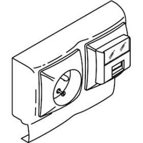 Prise 2P+T + prise RJ45 Cat.5e saillie Keva-Pour moulure Keva hauteur 15mm-Blanc|Planet wattohm-PLW11954