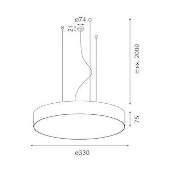 lili suspension noir 0330mm LED LO 3000K 11W 850lm DALI|Planlicht-AH4F50H033-9005C1830L3M
