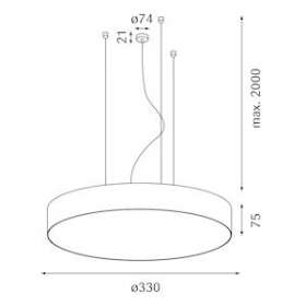 lili suspension argent 0330mm LED LO 3000K 11W 850lm DALI|Planlicht-AH4F50H033-9006C1830L3M