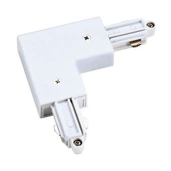 Connecteur d'angle pour rail 1 allumage 16A max, blanc, terre intérieure|SLV-DC5143061