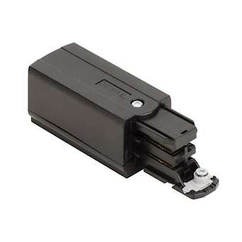 Embout d'alimentation gauche pour rail triphasé Global noir|Aurora-ABIMLXTSA11N