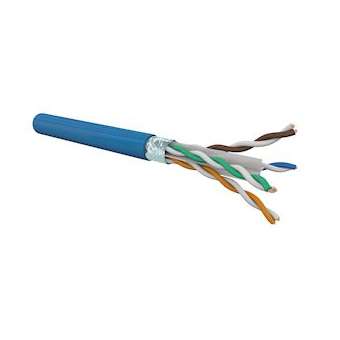 Câble CAT6 4 paires AWG24 F/UTP LSOH Dca, Bleu (couronne de 100 m)|Gigamedia-GGMC6F4PZHC1
