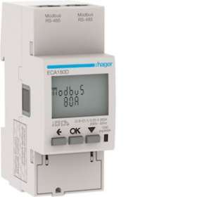 1 Phase kWhmeter direct 80A 2M AGARDIO MID|Hager-HAGECA180D