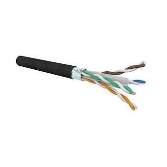 Câble 4 paires CAT6 F/UTP Resistant UV PE noir (touret de 500 m)|Gigamedia-GGMC6F4PPET5