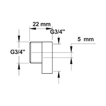 Boite excentree de 5 mm-m 3/4xf 3/4|Presto-PSR70196