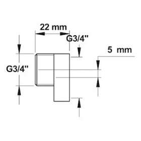 Boite excentree de 5 mm-m 3/4xf 3/4|Presto-PSR70196