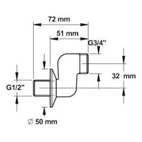 Raccord contre coude 32mm-m 1/2xm 3/4|Presto-PSR70212