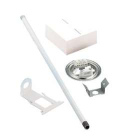 Tige de suspension ZRPE 100 ALI avec baldaquin carré, blanc, L1m (1 pièce)|Ridi-RII0202875