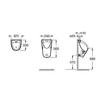 chic urinoir alimentation.exterieure blanc|Roca france-ROAA35945L000