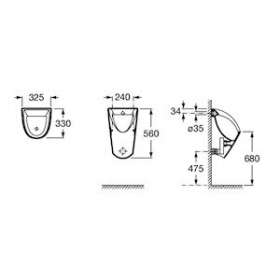 chic urinoir alimentation encastrée blanc|Roca france-ROAA35945J000