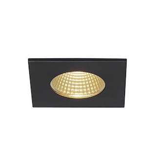 PATTA-I encastré plafond, carré, noir, 12W, 3000K, 38DEG, alim incluse|SLV-DC5114430