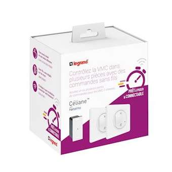 Prêt à poser Céliane ajouter une cde VMC 1 cde sans fil + micromodule|Legrand-LEG067764