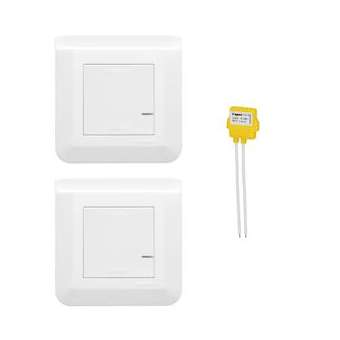 Prêt-à-poser Mosaic interrupteur + commande sans fil - blanc|Legrand-LEG077732L