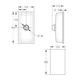 Cuve ceramique 150 x 300mm avec grille de fond|Sanifirst-SAN76216