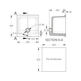 Cuve ceramique 450 x 450mm|Sanifirst-SAN76219
