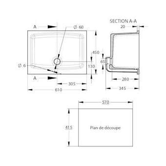 Cuve ceramique 450x610mm|Sanifirst-SAN76220