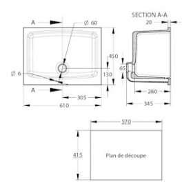 Cuve ceramique 450x610mm|Sanifirst-SAN76220