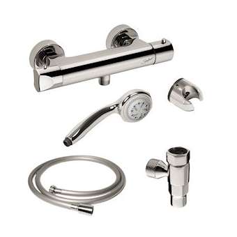 Kit de douche avec mitigeur thermostatique et accessoires|Sanifirst-SAN75107