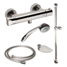 Kit de douche avec mitigeur thermostatique et accessoires|Sanifirst-SAN75108