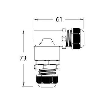 Connecteur circulaire jonction/dérivation 3 P en L - câble 5 à 13.5 mm²|Seifel-SEICO43006