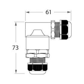 Connecteur circulaire jonction/dérivation 3 P en L - câble 5 à 13.5 mm²|Seifel-SEICO43006