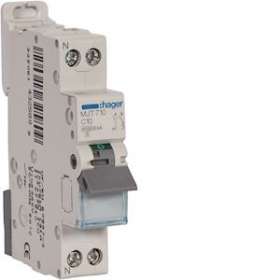 Disjoncteur 1P+N 4.5-6kA courbe C - 10A 1 module|Hager-HAGMJT710