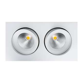 JUNISTAR LUX SQUARE downlight double blanc LED 2x7W 3000K classe II IP44|Sg lighting-NOL902591