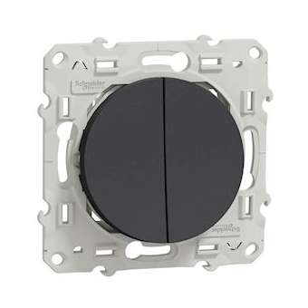 Odace, va-et-vient + poussoir Anthracite, 10 A|Schneider Electric-SCHS540285