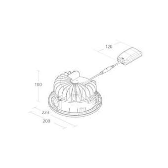 RAX downlight encastré D.200mm blanc LED 14W 3000K DALI classe II IP20|Sg lighting-NOL8246093242