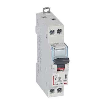 Disjoncteur DX³10000 16kA arrivée haute/départ bas vis U+N 16A courbe C - 1 mod|Legrand-LEG409152