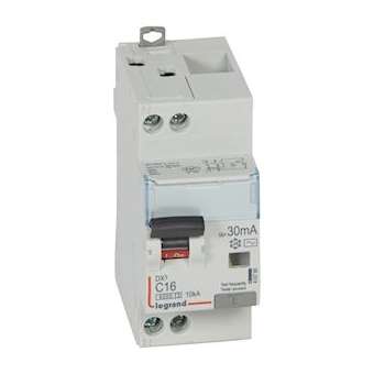 Disj. diff monobloc DX³6000 10kA arrivée haut/départ bas vis U+N 16A typeAC 30mA|Legrand-LEG410785
