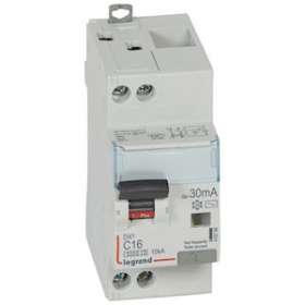 Disj. diff monobloc DX³6000 10kA arrivée haut/départ bas vis U+N 16A typeAC 30mA|Legrand-LEG410785
