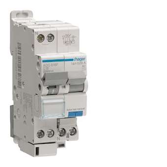 Disjoncteur Différentiel 1P+N 4.5-6kA C-16A 30mA type AC|Hager-HAGADC816F