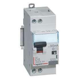 Disjoncteur diff DX³ 4500 - vis/vis -U+N 230V~ 10A -typeAC -300mA -courbe C - 2M|Legrand-LEG410724