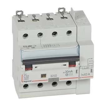 Disjoncteur diff DX³ 6000 -vis/auto-4P-400V~-32A-typeAC-30mA-10kA-courbe C - 5M|Legrand-LEG411200