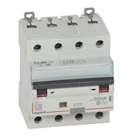 Disj diff monobloc DX³6000 10kA arrivée haut/départ bas vis 4P 32A typeAC 300mA|Legrand-LEG411208
