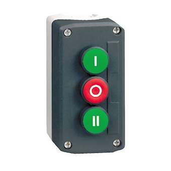 Harmony boite - 3 boutons poussoirs D22 - vert /rouge /vert|Schneider Electric-SCHXALD339