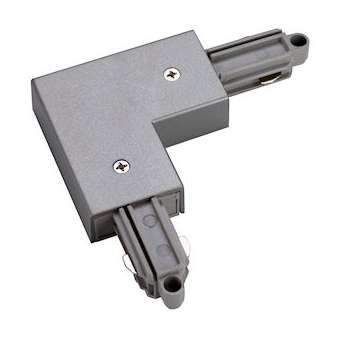 Connecteur d'angle pour rail 1 allumage 16A max, gris, terre extérieur|SLV-DC5143052
