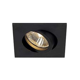 NEW TRIA 68 CARRE encastré, noir, GU10 max. 50W, clips ressorts|SLV-DC51001994