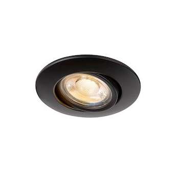 EASY-INSTALL QPAR51, encastré de plafond intérieur, rond, noir, GU10/QPAR51, 20W|SLV-DC51003344