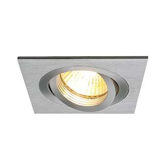 NEW TRIA 78, GU10 encastré, carré, alu brossé, max. 50W, clips ressorts|SLV-DC5111361