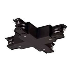 S-TRACK, connecteur en X, pour rail 3 allumages, intérieur, noir|SLV-DC5175150