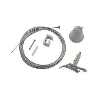 S-TRACK, kit de suspension, 5m, gris argent, câble en acier|SLV-DC5175174